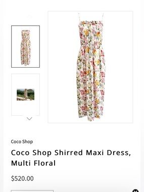 Coco Shop shirred floral maxi dress